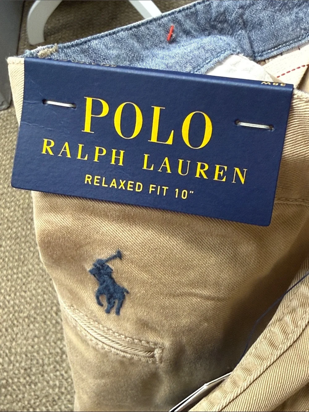 NWT Polo Ralph Lauren Relaxed Fit 10” Khaki Chino Shorts 38